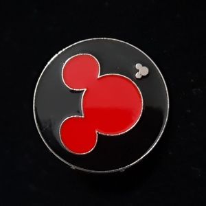 Red Mickey silhouette collector's pin